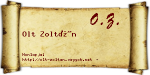 Olt Zoltán névjegykártya